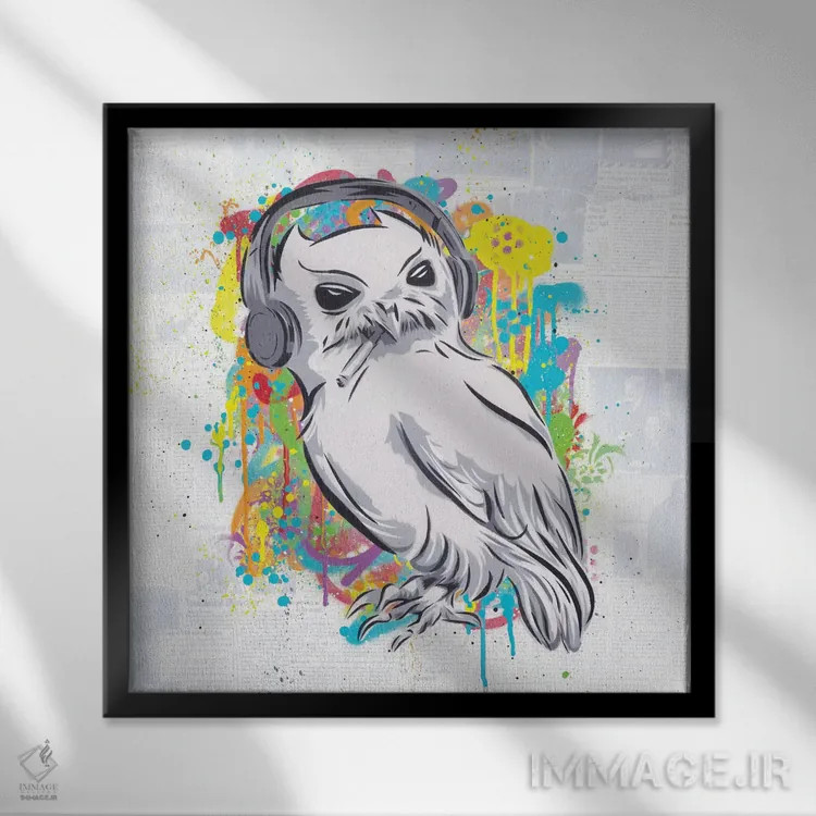 تابلو پرنده اثر دکوتا باور - نمای قابدار مشکی