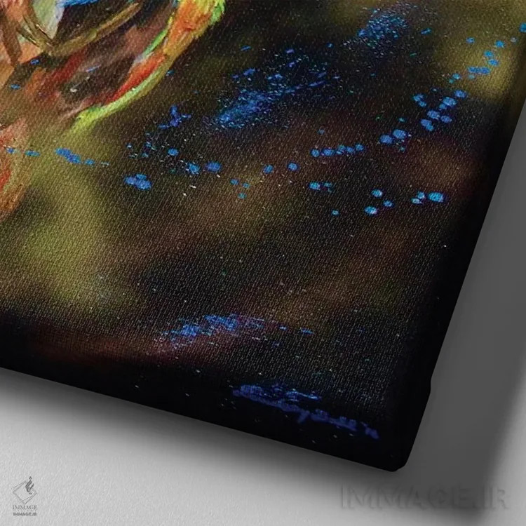 تابلو رئیس اثر لیندزی دال - نمای نزدیک بافت بوم