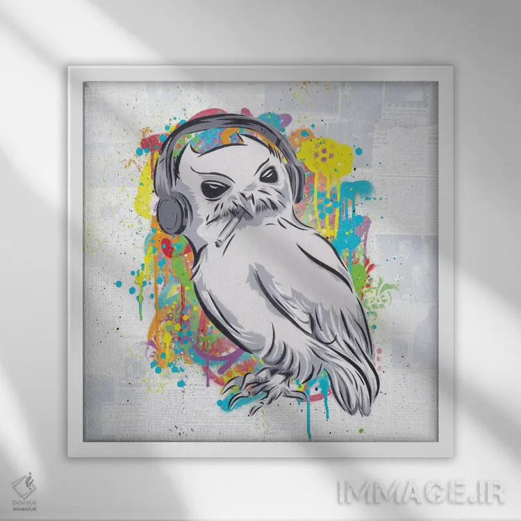 تابلو پرنده اثر دکوتا باور - نمای قابدار سفید