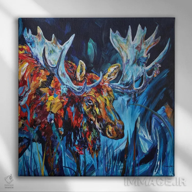 تابلو گاومیش نر / گاو نر اثر لیندزی دال - نمای روبهرو روی دیوار