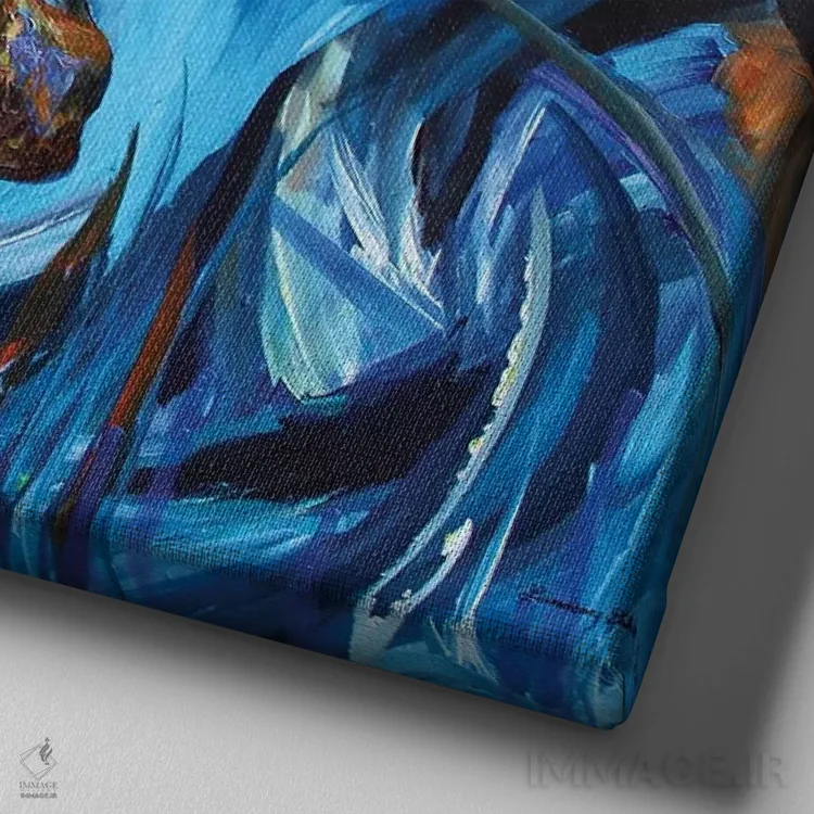 تابلو گاومیش نر / گاو نر اثر لیندزی دال - نمای نزدیک بافت بوم