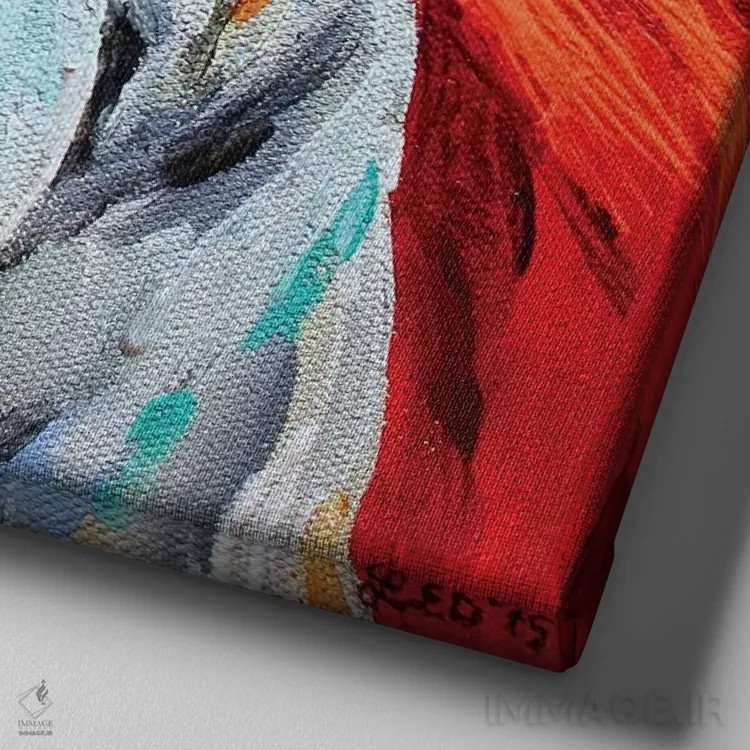 تابلو وینستون (نام خاص) اثر لیندزی دال - نمای نزدیک بافت بوم