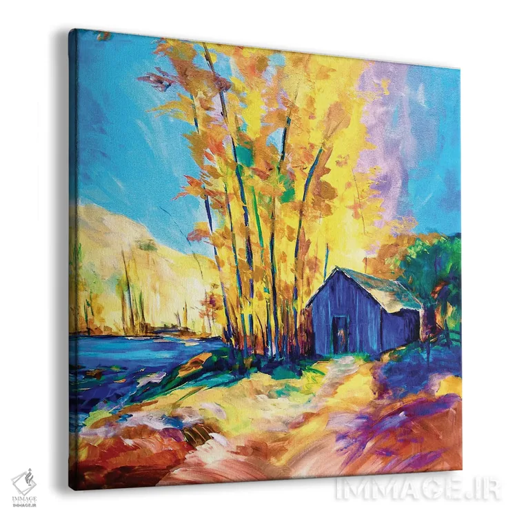 تابلو درختان طلایی اثر لیندزی دال - نمای پرسپکتیو محصول