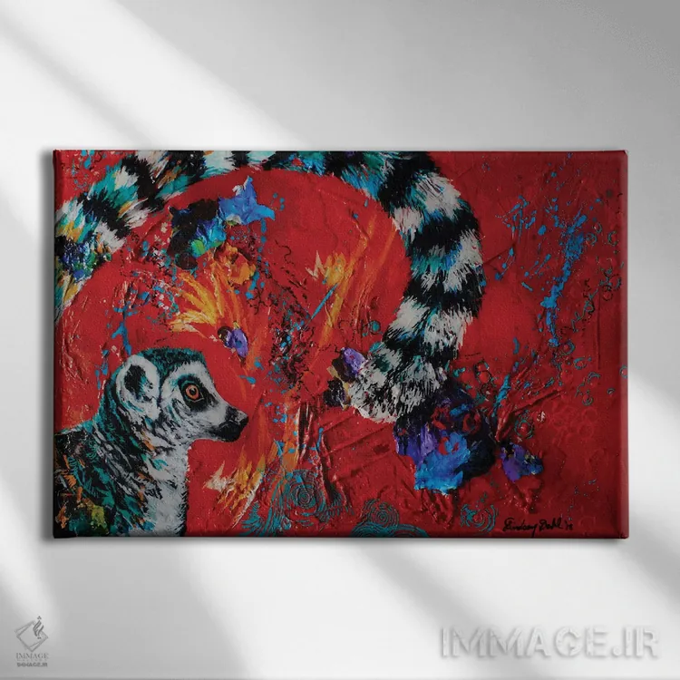 تابلو داستان دم دراز برای تعریف کردن (اصطلاح: داستان عجیب) اثر لیندزی دال - نمای روبهرو روی دیوار