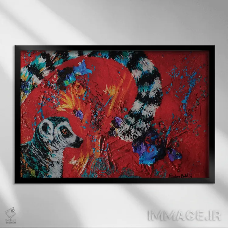 تابلو داستان دم دراز برای تعریف کردن (اصطلاح: داستان عجیب) اثر لیندزی دال - نمای قابدار مشکی