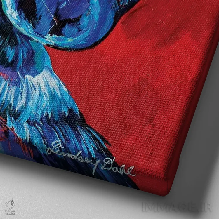 تابلو بیگل (نژاد سگ) اثر لیندزی دال - نمای نزدیک بافت بوم