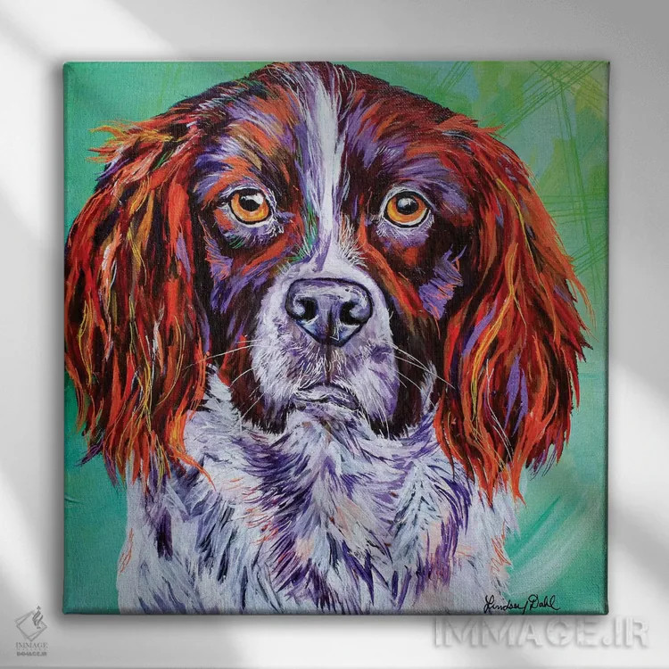 تابلو اسپرینگر اسپنیل (نژاد سگ) اثر لیندزی دال - نمای روبهرو روی دیوار