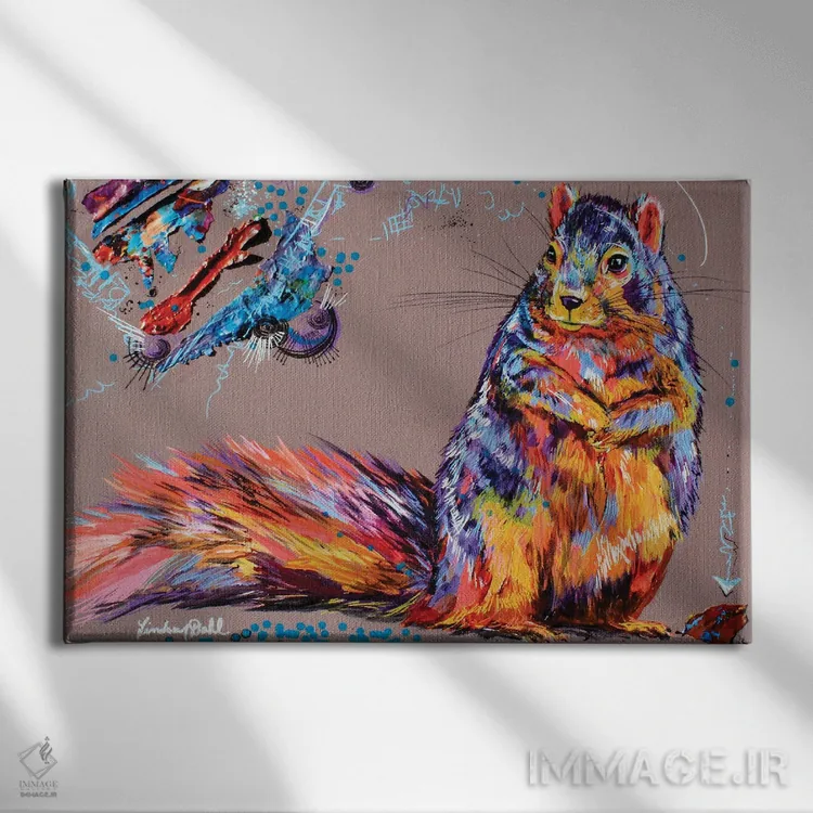 تابلو افکار سنجاب اثر لیندزی دال - نمای روبهرو روی دیوار