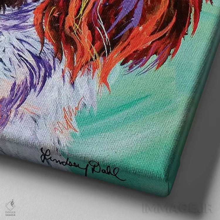 تابلو اسپرینگر اسپنیل (نژاد سگ) اثر لیندزی دال - نمای نزدیک بافت بوم