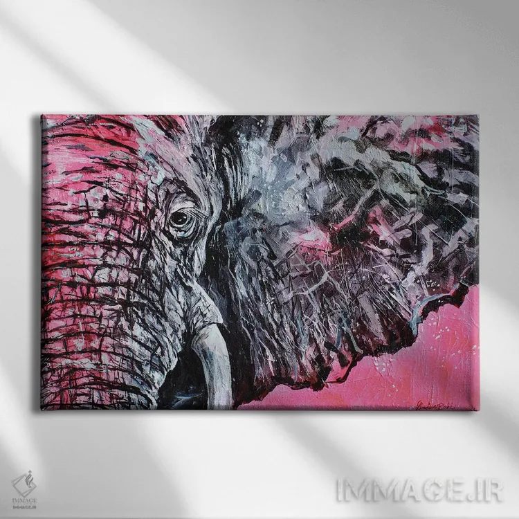 تابلو زیبا در میان صورتی اثر لیندزی دال - نمای روبهرو روی دیوار