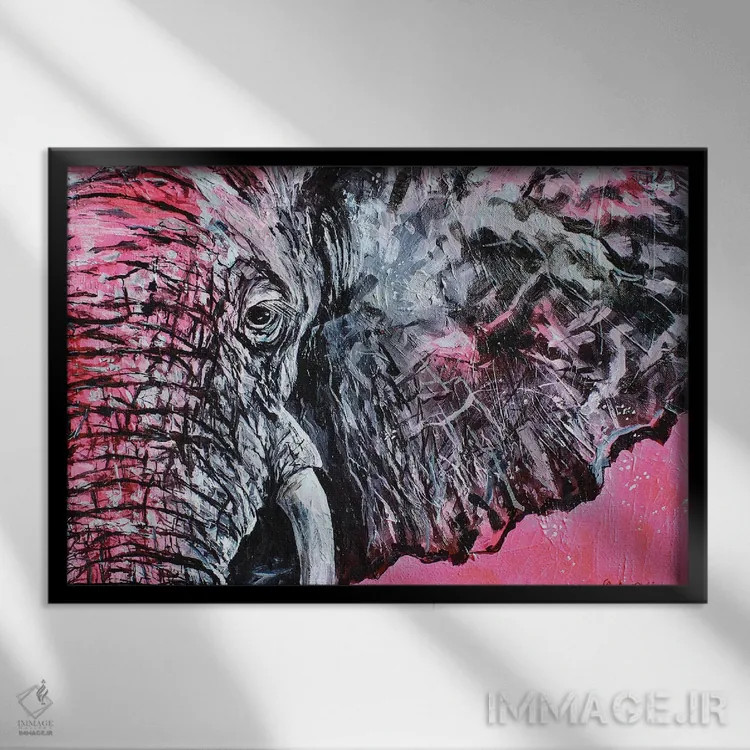 تابلو زیبا در میان صورتی اثر لیندزی دال - نمای قابدار مشکی