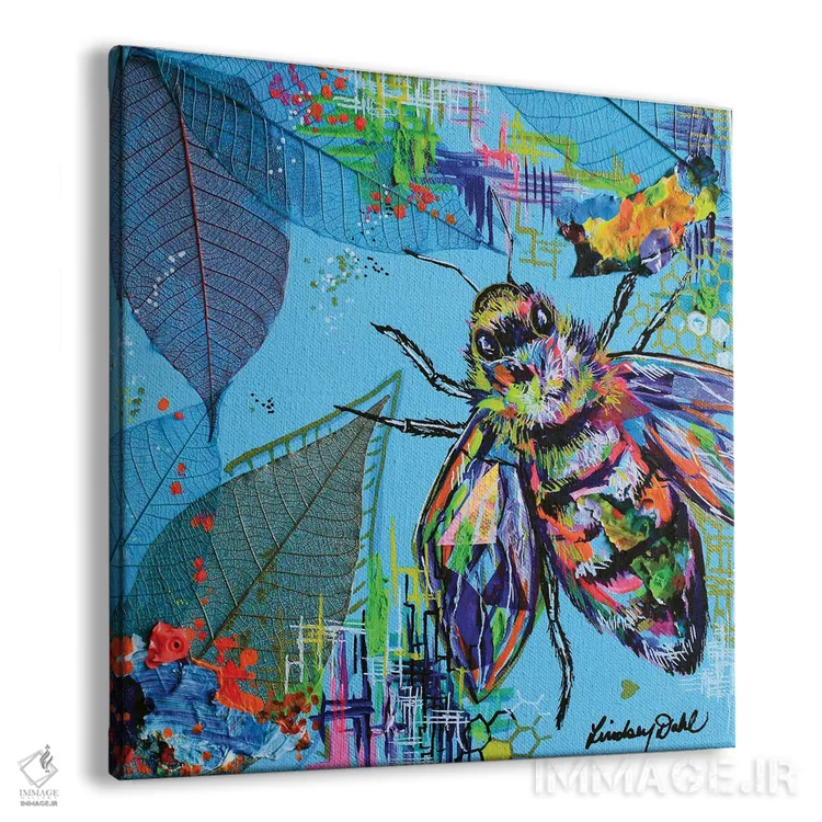 تابلو زنبور آبی آسمانی اثر لیندزی دال - نمای پرسپکتیو محصول