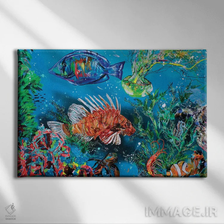 تابلو زیر دریا اثر لیندزی دال - نمای روبهرو روی دیوار