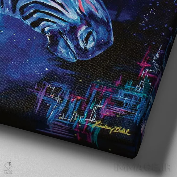 تابلو همیشه سیاه و سفید نیست اثر لیندزی دال - نمای نزدیک بافت بوم