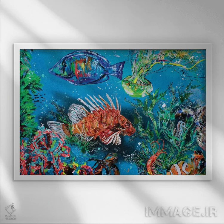 تابلو زیر دریا اثر لیندزی دال - نمای قابدار سفید