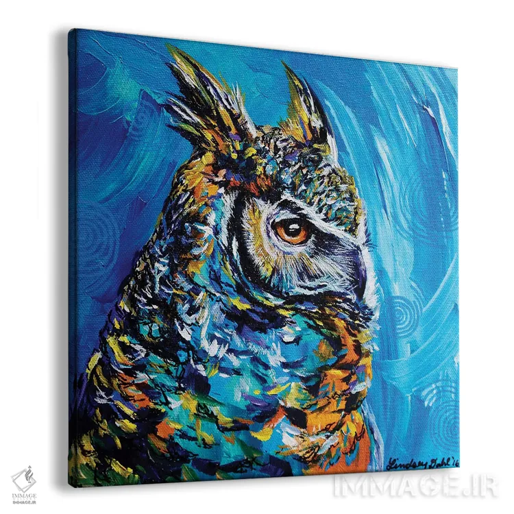 تابلو جغد عقابی اثر لیندزی دال - نمای پرسپکتیو محصول