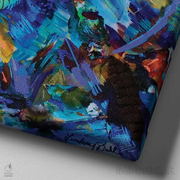 تابلو امیدوار اثر لیندزی دال - نمای نزدیک بافت بوم