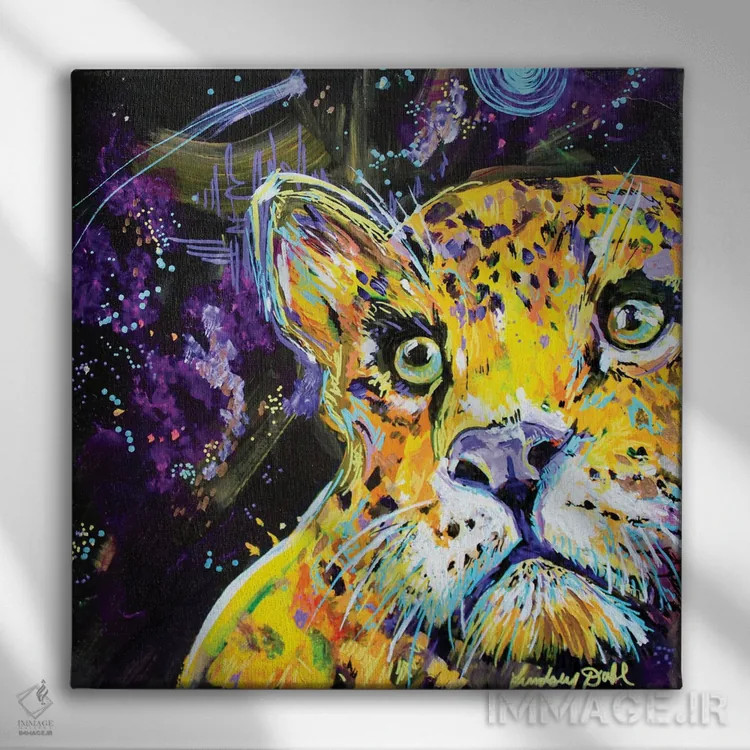 تابلو مطالعهٔ پلنگ اثر لیندزی دال - نمای روبهرو روی دیوار