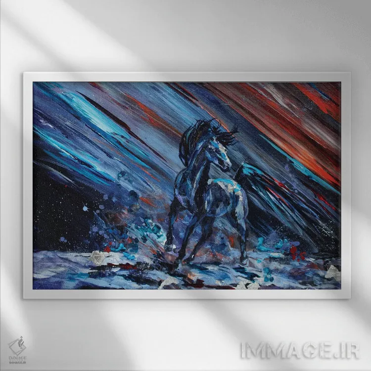 تابلو لبهٔ زحل (سیاره) اثر لیندزی دال - نمای قابدار سفید