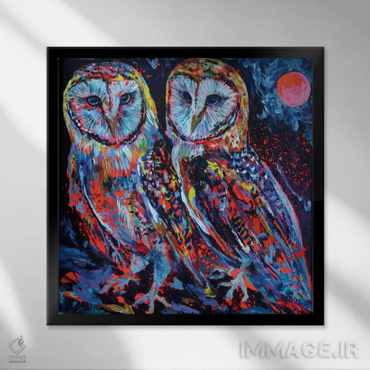 تابلو آتش درون اثر لیندزی دال - نمای قابدار مشکی