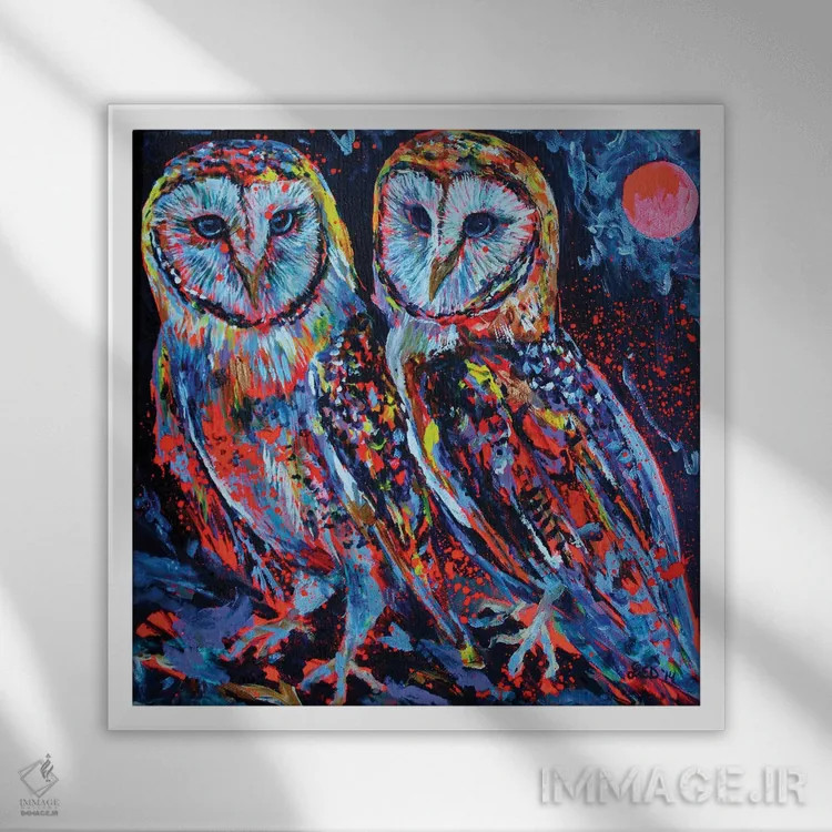 تابلو آتش درون اثر لیندزی دال - نمای قابدار سفید