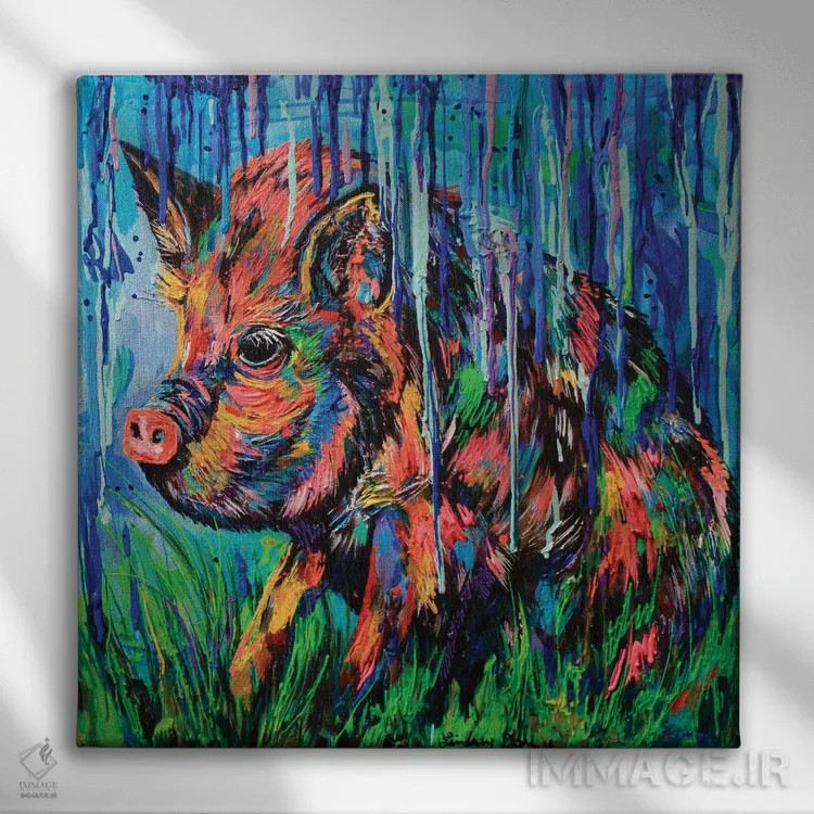 تابلو باران میبارد اثر لیندزی دال - نمای روبهرو روی دیوار