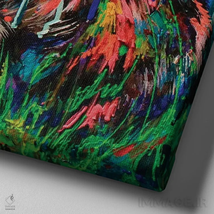 تابلو باران میبارد اثر لیندزی دال - نمای نزدیک بافت بوم