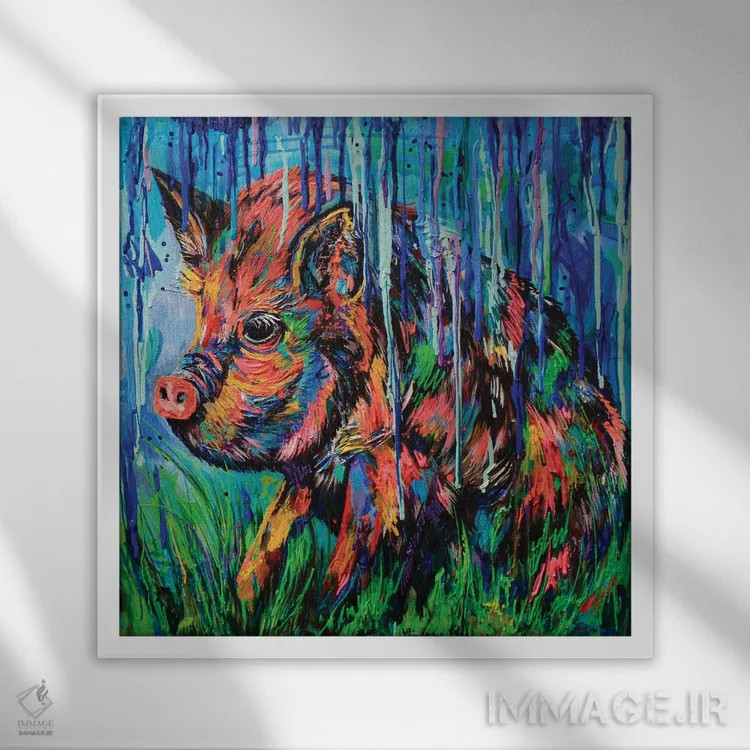 تابلو باران میبارد اثر لیندزی دال - نمای قابدار سفید