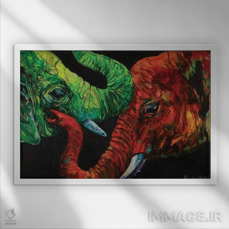 تابلو لیمو و سس سیرراچا اثر لیندزی دال - نمای قابدار سفید