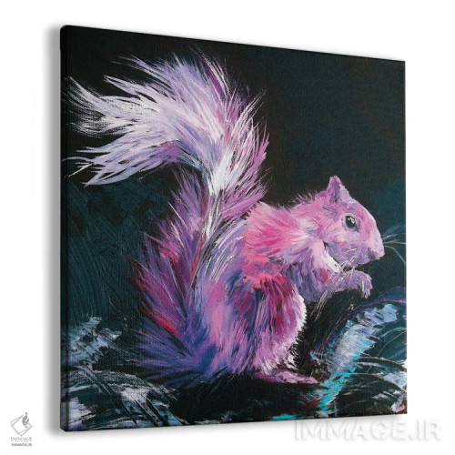 تابلو سنجاب صورتی اثر لیندزی دال - نمای پرسپکتیو محصول