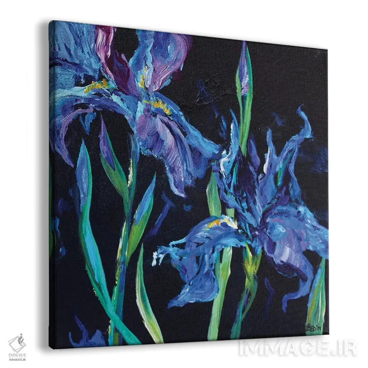 تابلو زنبق آبی اثر لیندزی دال - نمای پرسپکتیو محصول