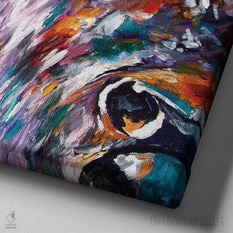 تابلو فقط نیمه گوش دادن اثر لیندزی دال - نمای نزدیک بافت بوم