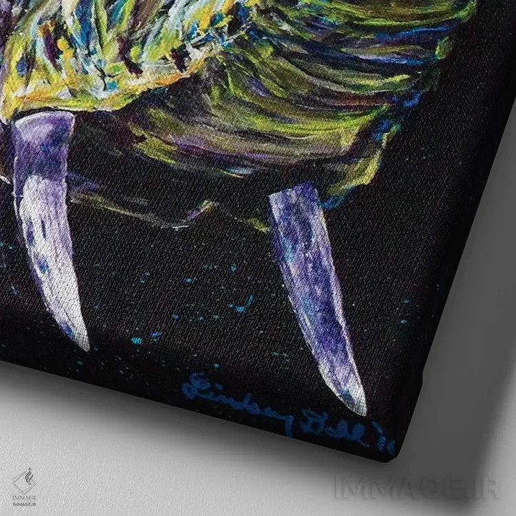 تابلو تازهکننده اثر لیندزی دال - نمای نزدیک بافت بوم