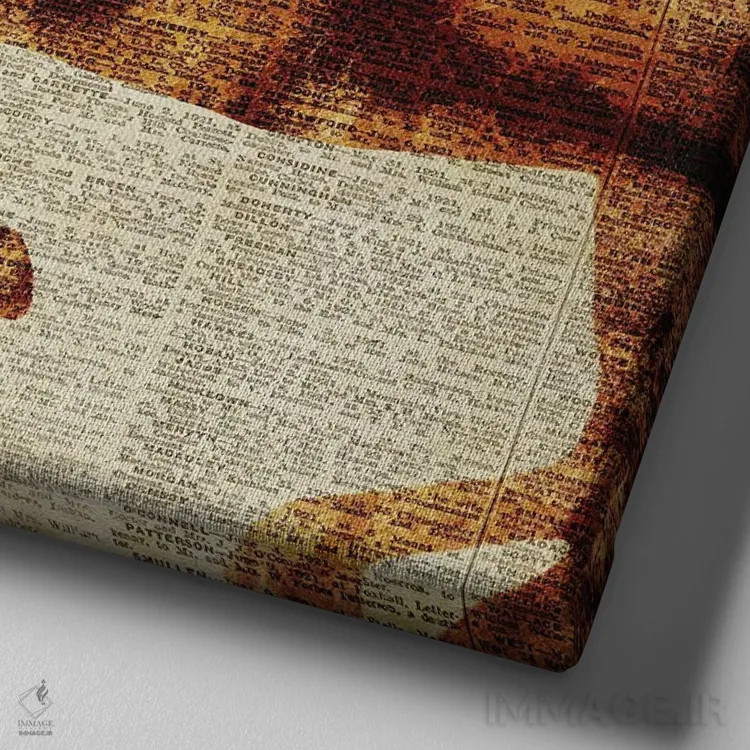 تابلو اسبها بر روزنامه II اثر دن منیلی - نمای نزدیک بافت بوم