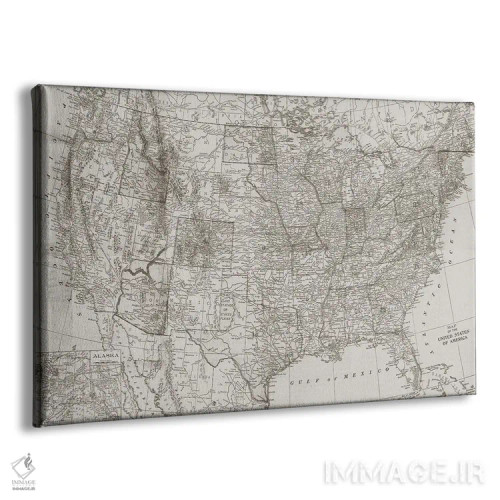 تابلو نقشه طبیعی ایالات متحده اثر دن منیلی - نمای پرسپکتیو محصول