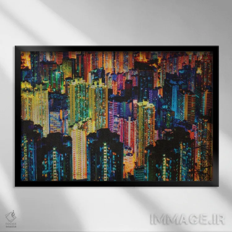 تابلو زندگی شبانه اثر دن منیلی - نمای قابدار مشکی