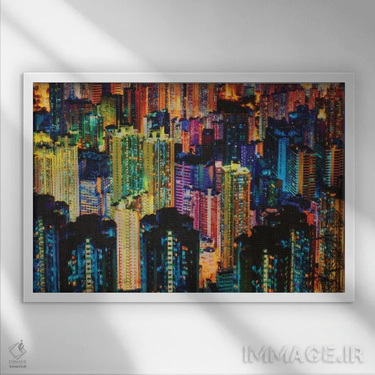 تابلو زندگی شبانه اثر دن منیلی - نمای قابدار سفید