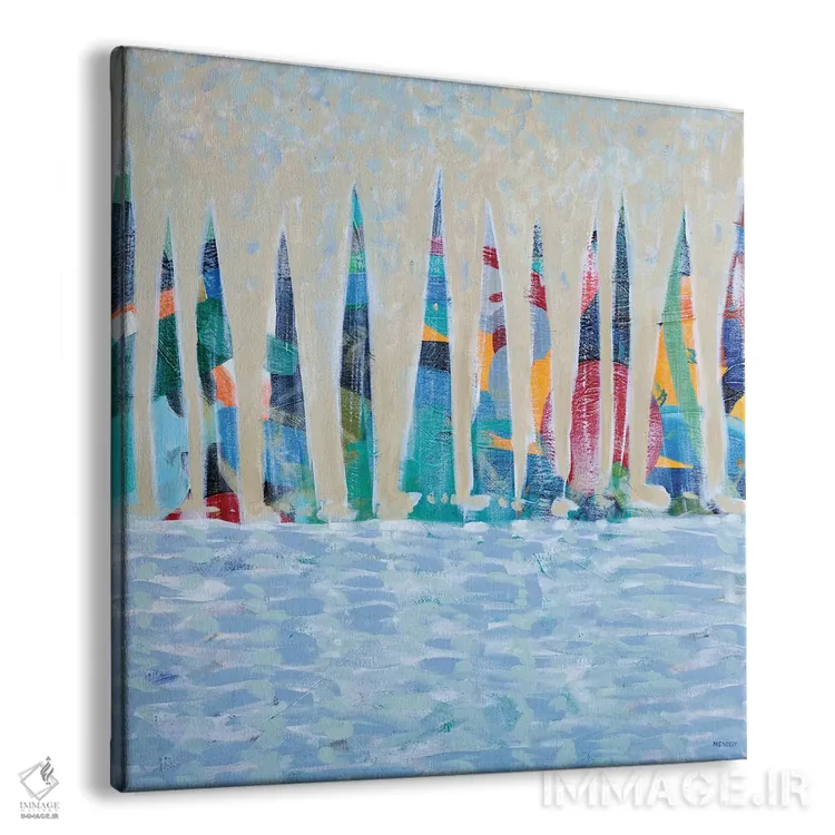 تابلو دوجین قایق رنگارنگ اثر دن منیلی - نمای پرسپکتیو محصول