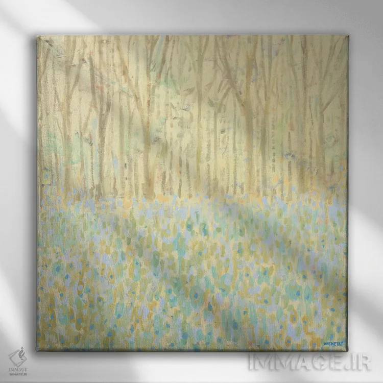 تابلو درختان غان زرد اثر دن منیلی - نمای روبهرو روی دیوار