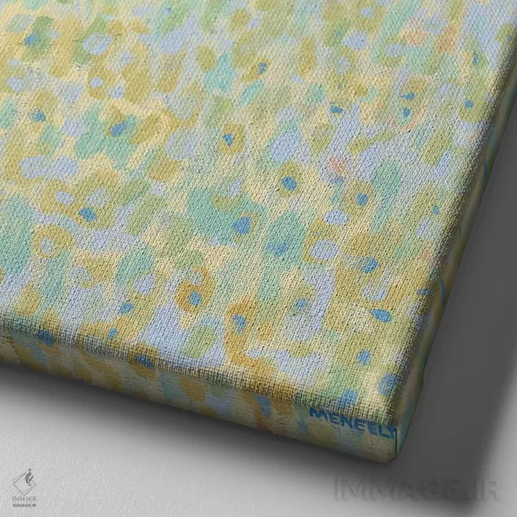 تابلو درختان غان زرد اثر دن منیلی - نمای نزدیک بافت بوم