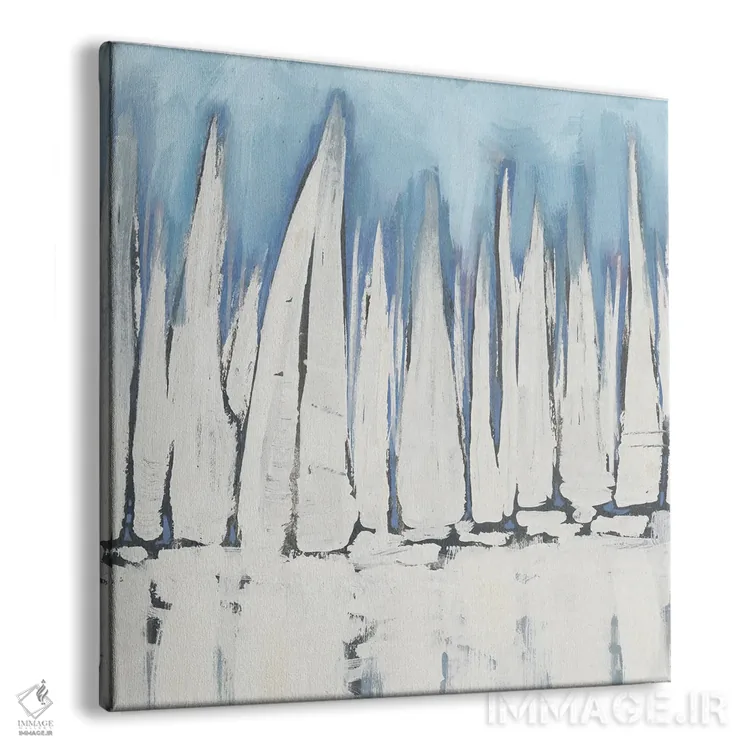 تابلو گروه قایقهای سفید بادبانی II اثر دن منیلی - نمای پرسپکتیو محصول