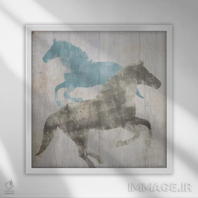 تابلو اسبسانان I اثر دن منیلی - نمای قابدار سفید