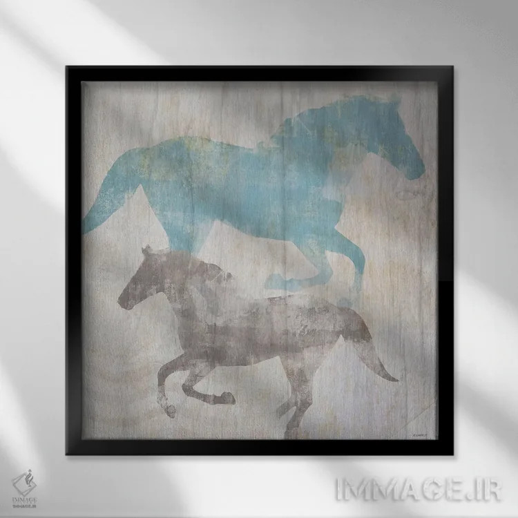 تابلو اسبسانان II اثر دن منیلی - نمای قابدار مشکی