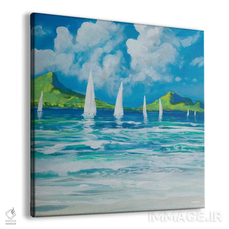 تابلو ساحلِ ترک با قایق I اثر دن منیلی - نمای پرسپکتیو محصول