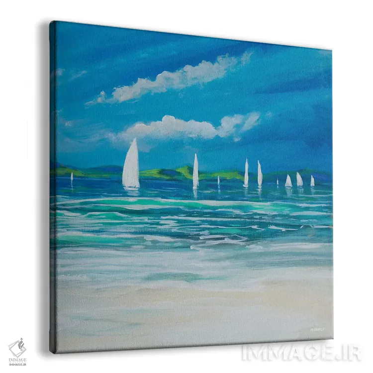 تابلو ساحلِ ترک با قایق II اثر دن منیلی - نمای پرسپکتیو محصول