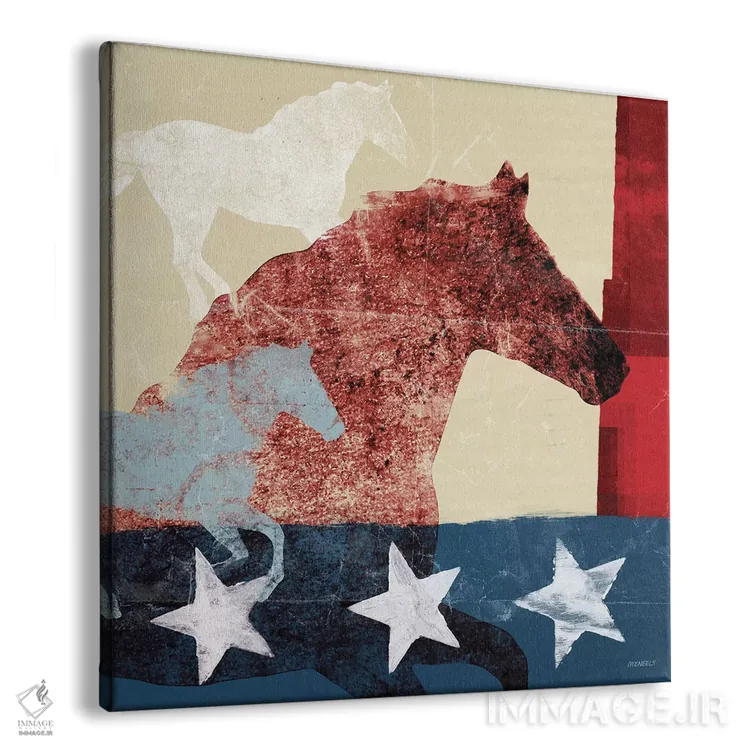 تابلو اسب آمریکایی II اثر دن منیلی - نمای پرسپکتیو محصول