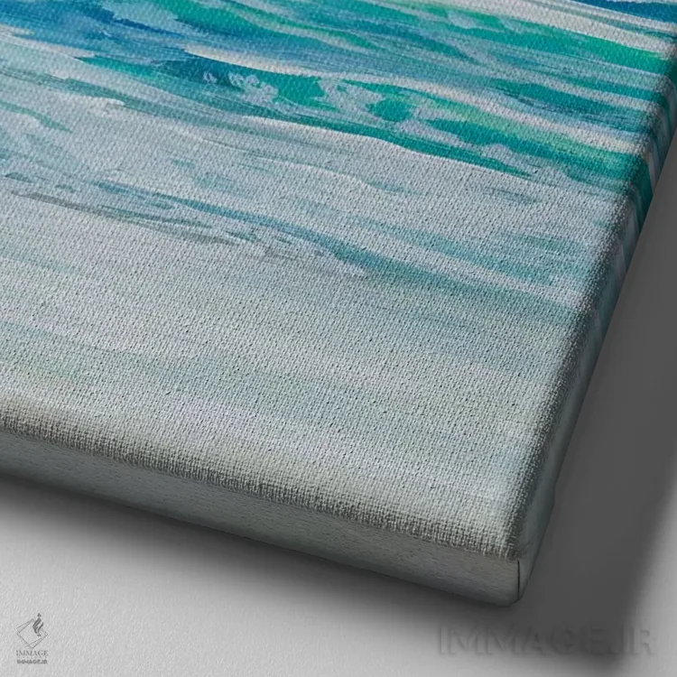 تابلو ساحلِ ترک با قایق I اثر دن منیلی - نمای نزدیک بافت بوم