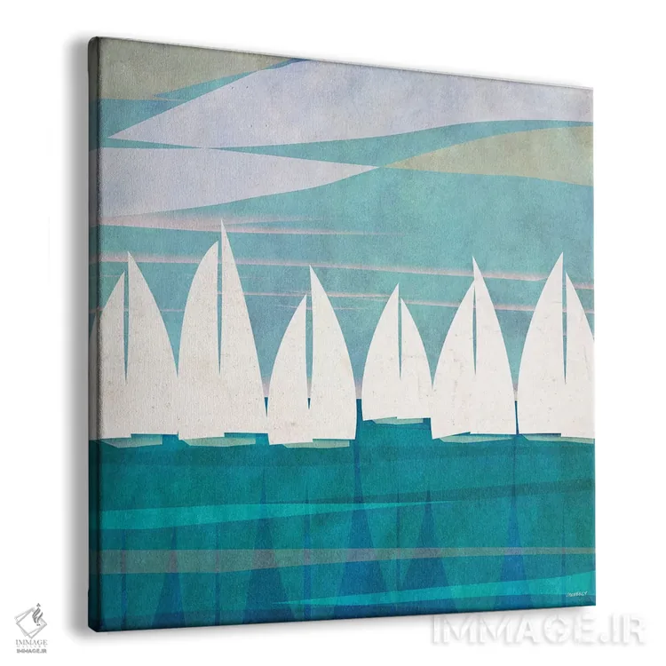 تابلو مسابقهٔ قایقرانی عصر I اثر دن منیلی - نمای پرسپکتیو محصول