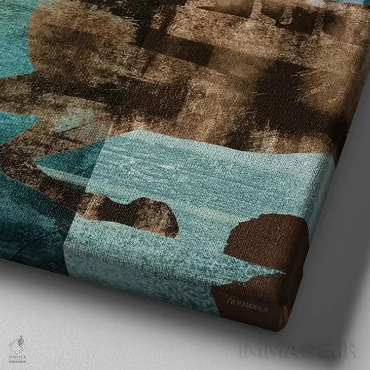 تابلو اطراف اصطبل I اثر دن منیلی - نمای نزدیک بافت بوم