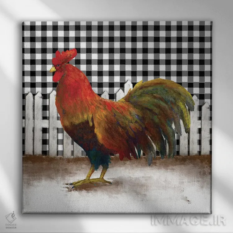 تابلو خروس صبحگاهی II اثر دن منیلی - نمای روبهرو روی دیوار